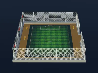 Soccer Stadium - South Africa Low-poly 3D model