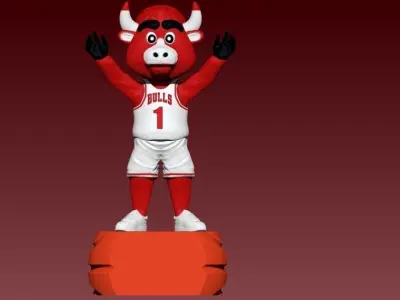 NBA - CHICAGO BULLS BASKETBALL MASCOT STATUE - 3D PRINT 3D print model
