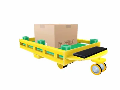 Industrial Trolley Low-poly 3D model