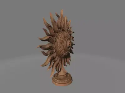 Carved Sun Disc Sculpture 3D print model