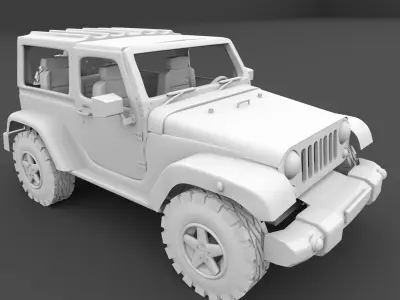 Jeep Wrangler Rubicon Low-poly 3D model