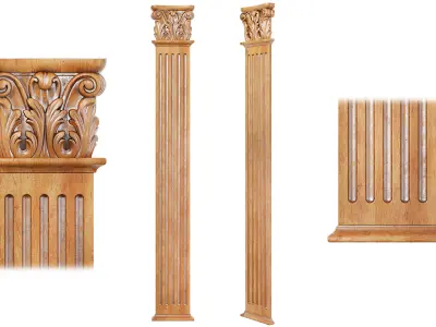 Classic pilaster 01 3D model