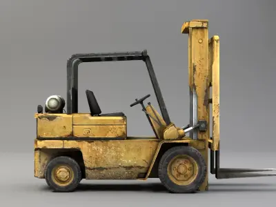 Forklift truck Low-poly 3D model 3D model