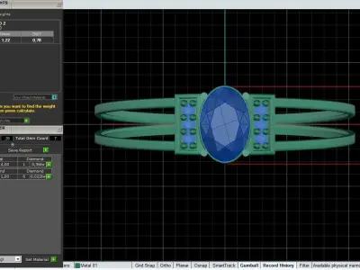 Gold Ring Graduation Oval Sapphire Diamonds 3D Model Print Ready 3D print model