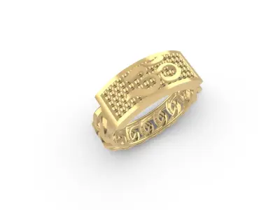 0250 Cuban Om Ring 3D print model