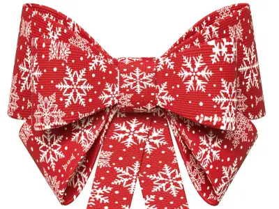 Christmas Bow Ribbon 07 Low-poly 3D model