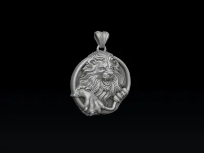 Furious Angry Lion pendant 3D print model