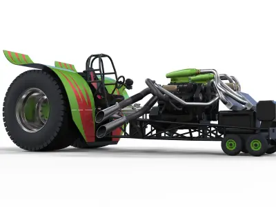 Twin-engined pulling tractor 2 3D model