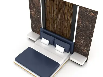3d modern bed design 04 Low-poly 3D model