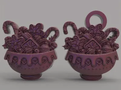 candy pot treedecor  3D print model