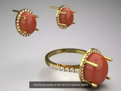 Color Gemstone Jewelry  STL 3D Collection 3D Model Pack