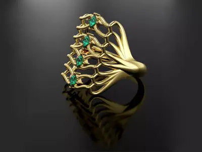 Wedding ring 3D print model 31