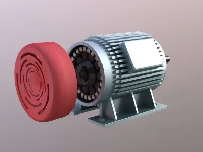 Engine generator  steam wind turbine Motor 3D model