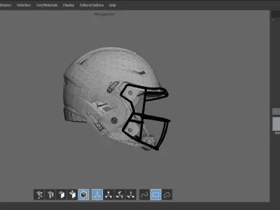 Footbal Helmet Low-poly 3D model