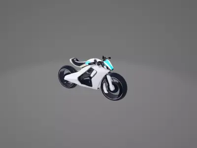 Futuristic White Motorcycle 3D model