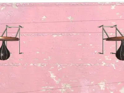 Punchball shelf with hook for sims 3D model