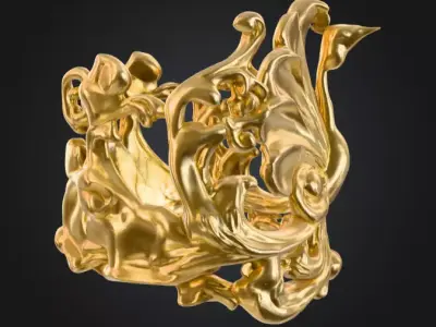 Golden Ornate Crown Low-poly 3D model