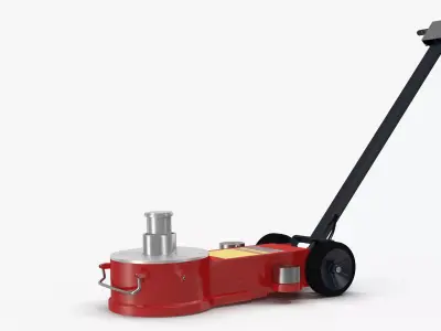 Floor Jack Red Low-poly 3D model