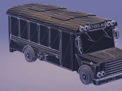 Cartoon School Bus 3D model