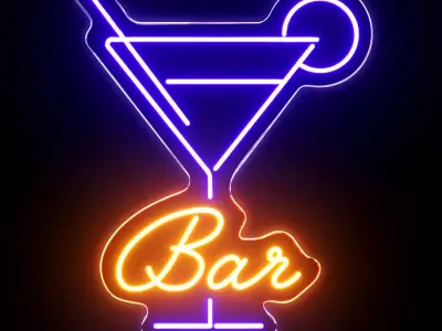 Bar Neon Sign 3D model