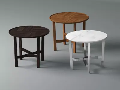 Quake round side table 3D model