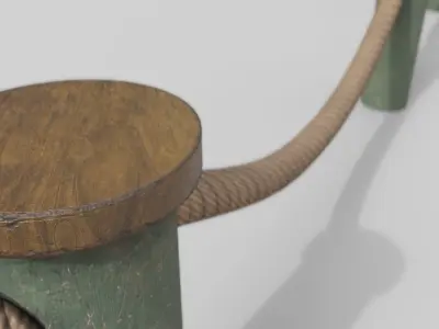 Rope fences - PBR  Game-Ready Low-poly 3D model