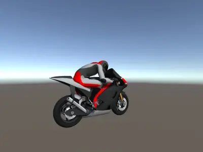 Low Poly Racing Bike With Rider-3 Low-poly 3D model