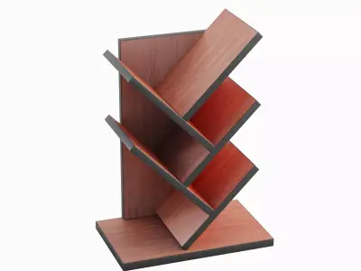 Small Bookshelf B 03 Low-poly 3D model