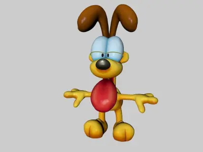 Odie model cartoon dog Low-poly 3D model
