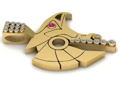 EAGLE FACE DIAMOND PENDANT 3D PRINTABLE MODEL  3D print model