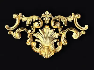 Central decor ornament for furniture 3D model 1009