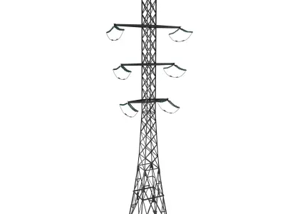 Electricity Pole 13 Low-poly 3D model