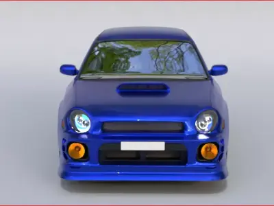 Subaru Rally Car Low-poly 3D model