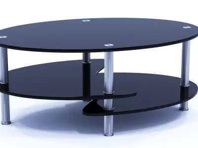 black painting glass coffee table  Free 3D model