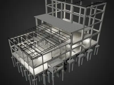 Industrial building - set 3D model