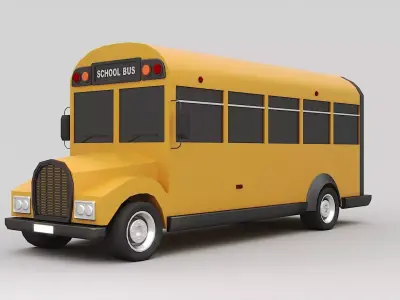Cartoon school bus 3D model