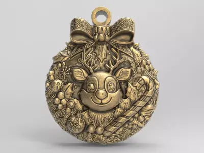 christmasball deer decoration 3D print model