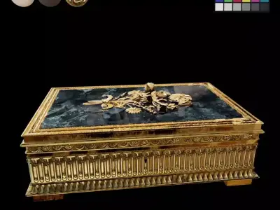 My 1900s French Gold and Marble Jewelry Box Project 3D model