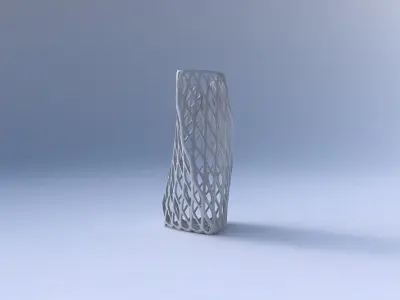 Vase twist curved tipping triangle with diagonal grid lattice 3D print model