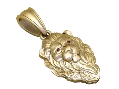 Luxury Lion Head Pendant  3D Printable Fine Jewelry Design 3D print model