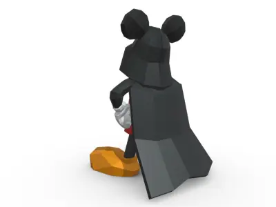 Mickey Mouse darth vader low poly 3D print model