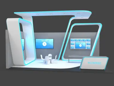 Exhibition Stand 4 Low-poly 3D model