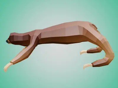 Sloth Low Poly Low-poly 3D model