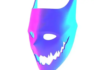 Oni Batman Joker Mask Minimalist toy 3D print model