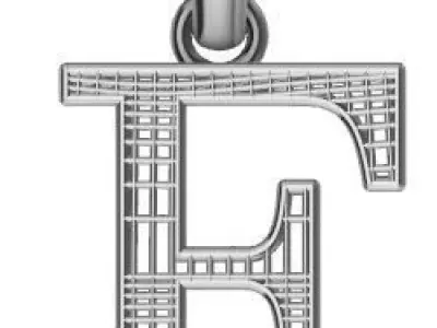 DIRECT CASTING ALPHABET PENDANT Texture 3D print model 3D print model