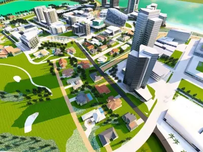 City 3D model - city 3D model for unity  Low-poly 3D model