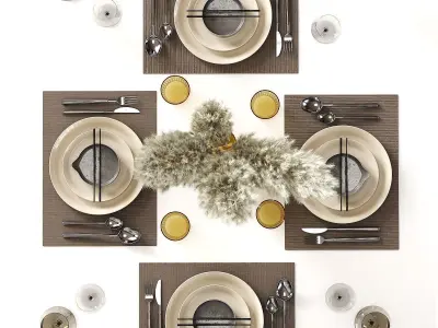 tableware set 016 3D model