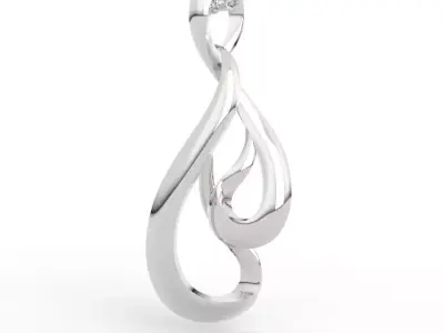 Luxury Double Flame Pendant 3D print model