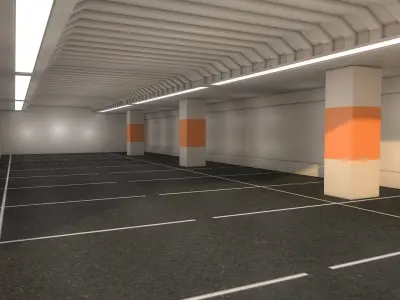 Underground  Car Parking Area 3D model