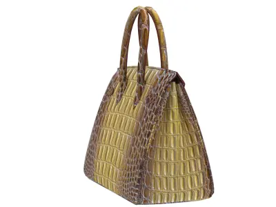Hermes Crocodile Bags Handbag 3D Model Low-poly 3D model